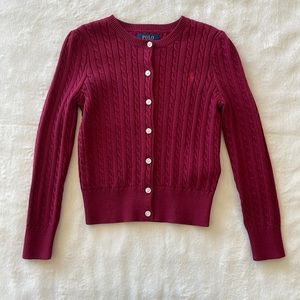 Maroon Polo knit cardigan